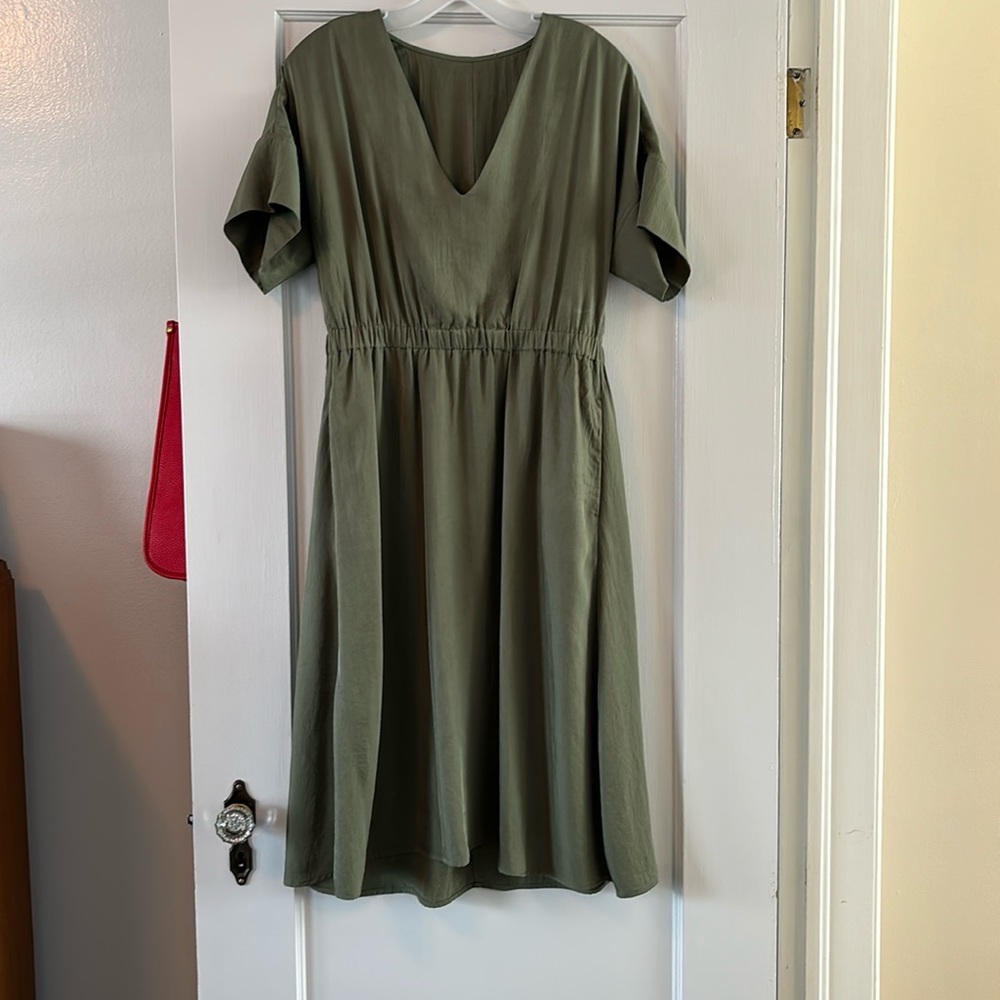 Olive green Everlane dress